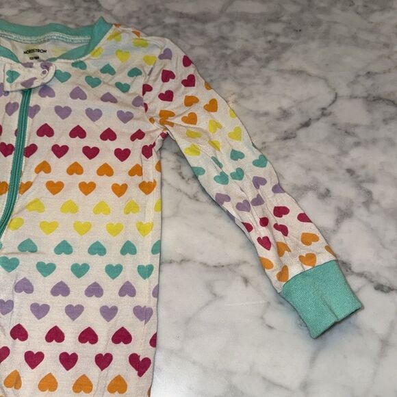 Nordstrom Colorful Heart Pattern Kids PJ 12/18M - Picture 6 of 7